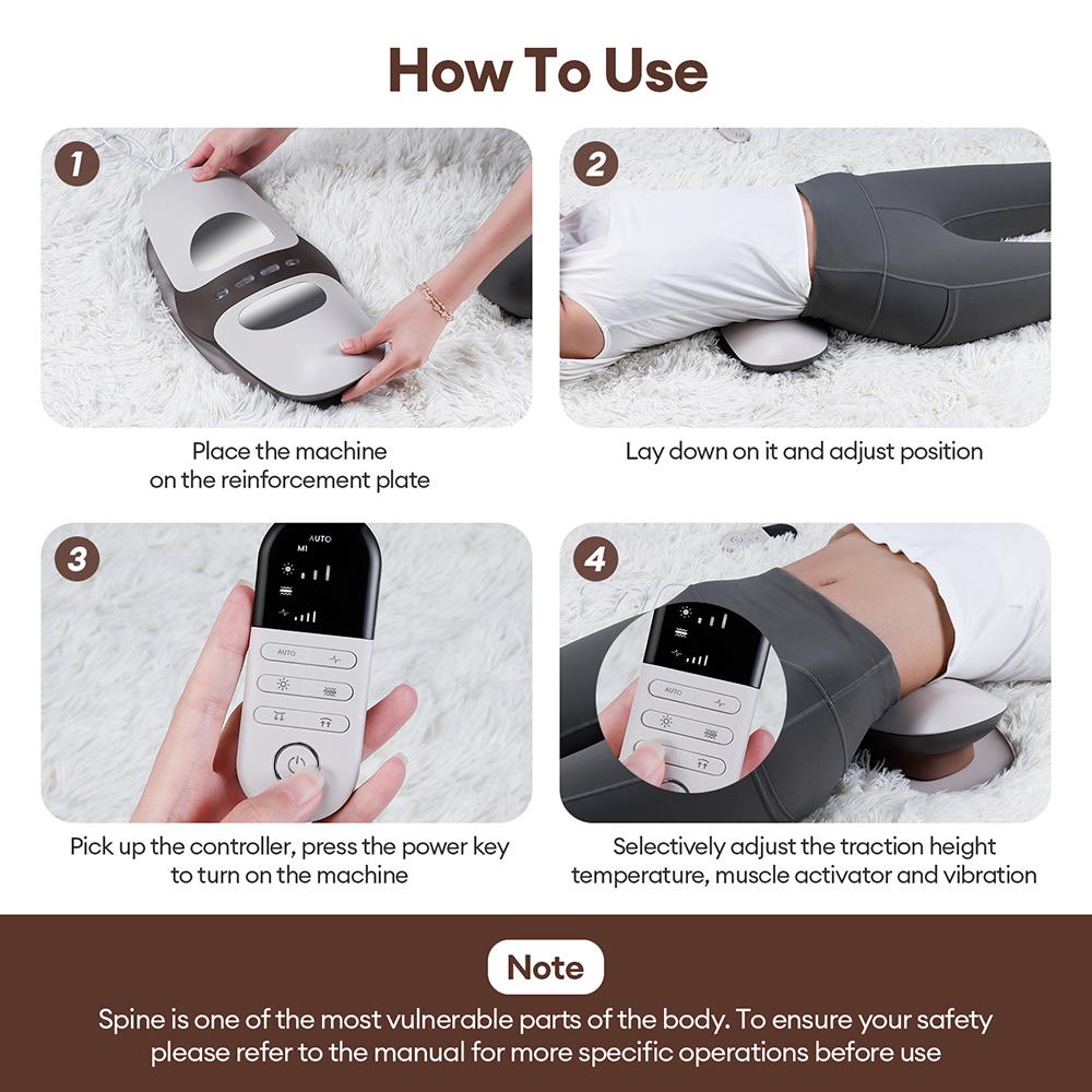 Electric Lumbar Traction Massager Back Massage Device Vibration Waist Spine Support Back Massage Machine Waist Masajeador