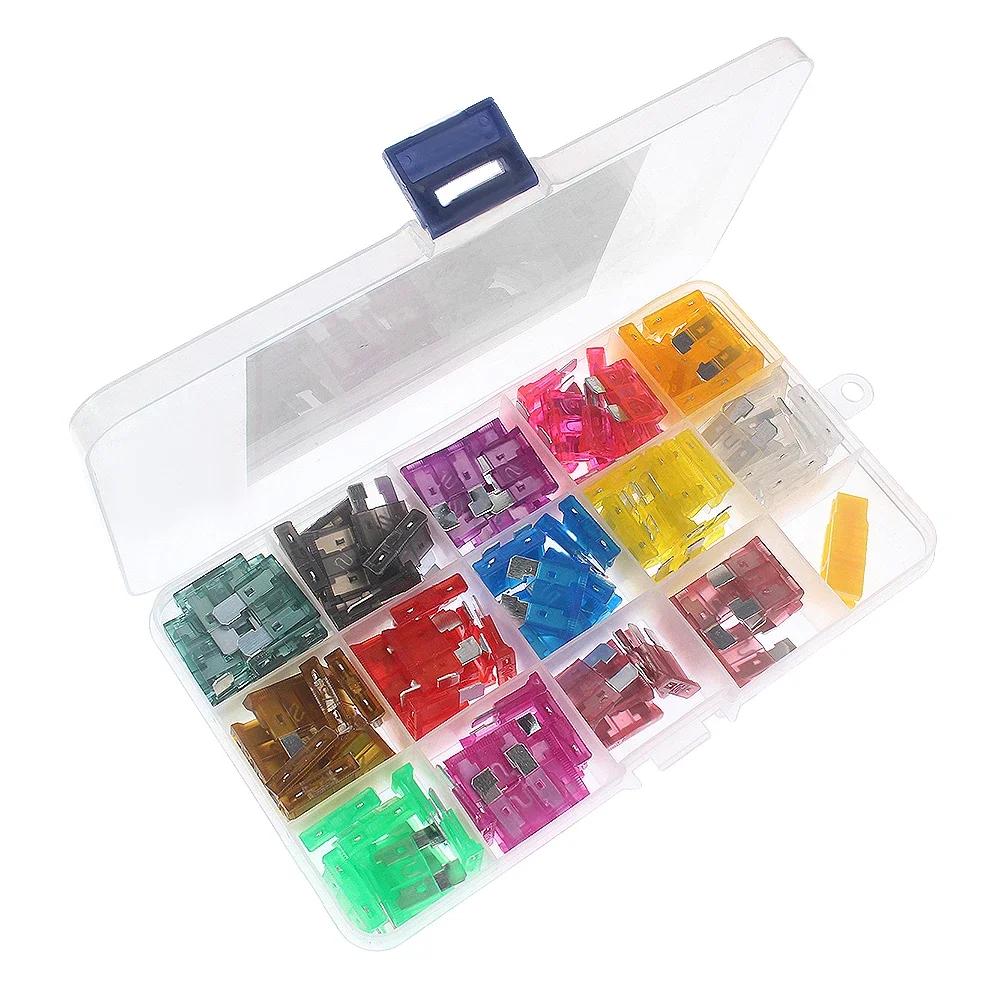 130PCS Auto Fuse Kit 1A 2A 3A 4A 5A 7.5A 10A 15A 20A 25A 30A 35A 40A Car Fuse Assortment With Box Blade Type Fuse Assorted Kit