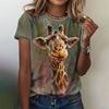 Funny Cat Pattern T-Shirt For Women Cute Animal 3D Printed T Shirts Summer Fashion Oversized Tees Short Sleeves Round Neck Tops