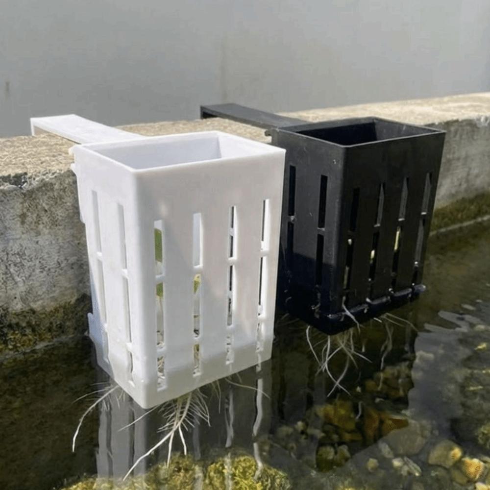 Wall-Mounted Aquarium Plant Basket Water Culture Planter Plastic Hydroponic Hanging Planter Self Watering Planter Containers