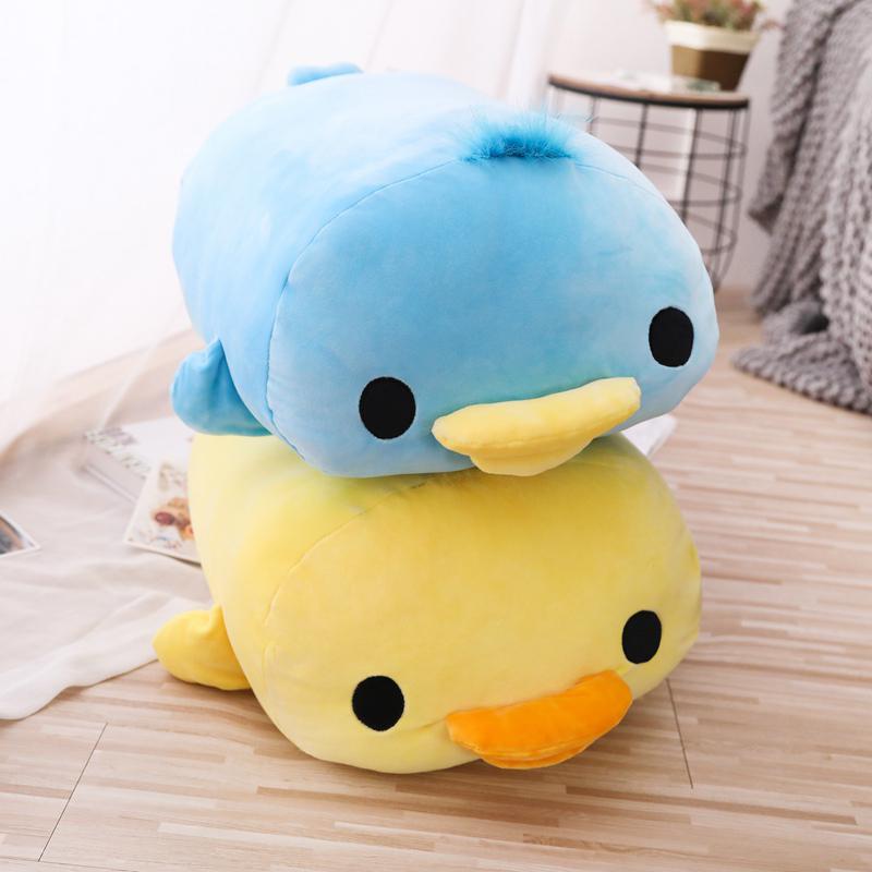 Squishy 4050Cm Yellow Duck Plush Pillow Down Cotton Stuffed Cartoon Animal Cushion Back Support Plushie Friend Gift