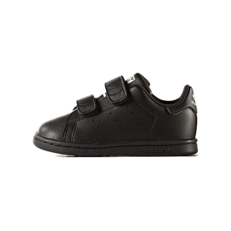 Adidas Originals Stan Smith Casual Sneakers Durable Low-Top Walking Shoes Baby Sneakers Obsidian-Black BZ0524