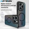 KEYSION Magnetic Phone Case for for TECNO Spark Go 2024 Soft Silicone+PC Matte Translucent Shockproof Back Cover for Spark 20 20C