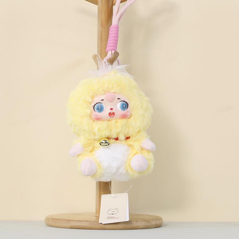Cute Raccoon Plush Hanging Toy With Movable Eyes For Bag Decor And Collectors