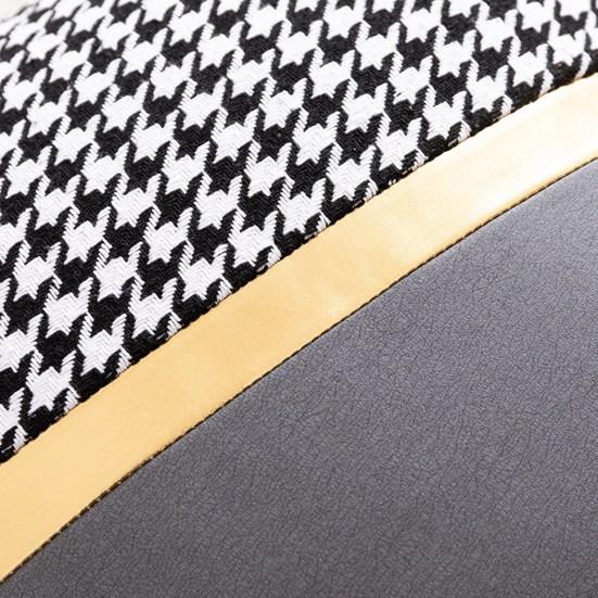 Square Pillow Case Houndstooth Solid Color Golden Strap Splicing Thickened Sofa Bed