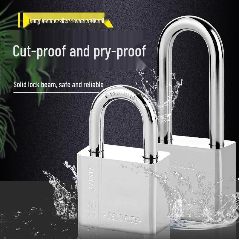 

Stainless Steel Master Key Padlock: Anti-Theft, Waterproof, Rustproof, Pry-Resistant, Ideal for Gates and Household Security 30mm short steel master key 1 key