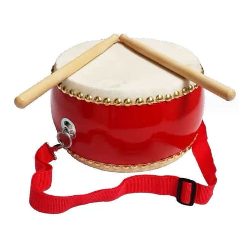 ENN LLC Taiko Drum Set, Authentic Cowhide Covered, Includes Bamboo Percussion Instrument, Standard Size, 24cm Diameter, 14cm Height