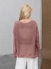 Women's Hollow Knitted Tops With See-through Collar And Thin Sweaters