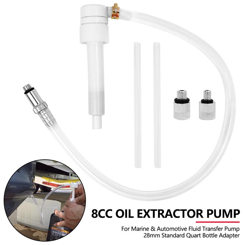 8CC Oil Extractor Pump 360° Swivel Joint Lower Unit Gear Oil Pump With 3/8'' 8/10MM Adapter Fit 1/4'' Boat Car Outboards Motors