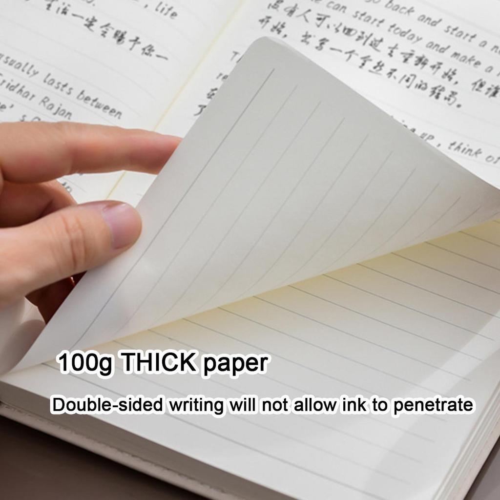 A5 Thick Leather Notebook, Buckle Business Notepad, Meeting Record Book, Travel Log, Student Diary, Excerpt Book, 100 sheets 200 pages