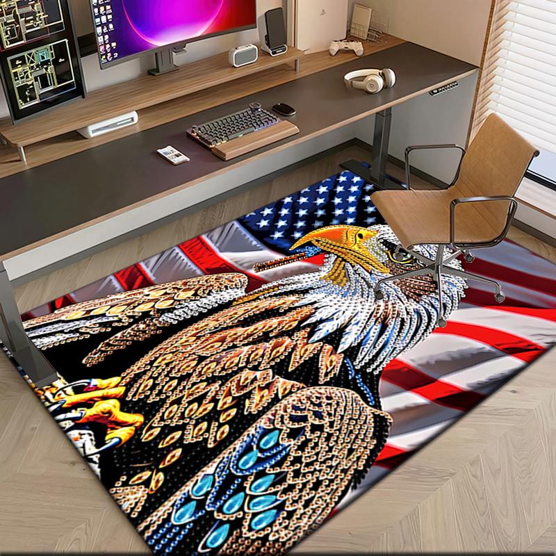 1pc The majestic American bald eagle Carpet Rug for Living Room Bedroom Home Sofa Decoration,Kids play Non-slip Floor Mat