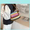 Fashionable Personalized Straw Tote Bag For Women Stylish Casual Mini Square Purse In Khaki Beige Pink Blue Colors
