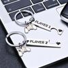 2 Pcs Funny Couple Gamers Keychain Player Matching Keychain for Her Him Girlfriend Boyfriend Valentine's Day Gaming Gift
