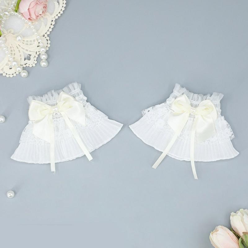 Sheer Ruffle Lace Cuffs Girls Elastic Wrist Cuffs for Y2k Girls Taking Photo Shirt Decorations Female Lace Wrist Cuffs