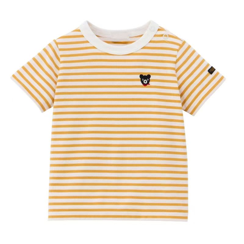 New Summer Children's Striped T-Shirt, Boys' and Girls' Pure Cotton Short-Sleeve Shirt, Thin Half-Sleeve Shirt for Babies and Older Children