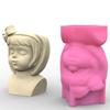 Bowknot Girl Flower Pot Silicone Resin Mould DIY Succulent Planter Molds Craft
