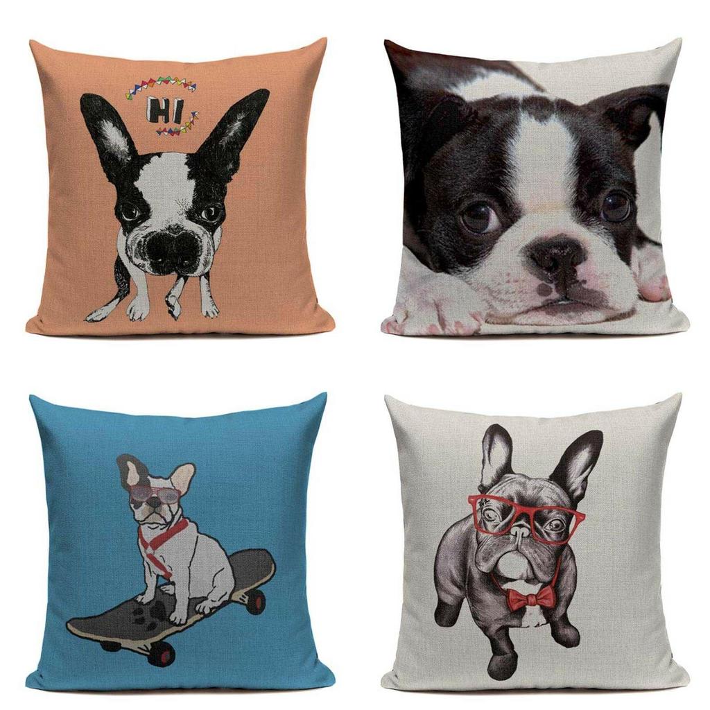 Elegant Boston Terrier French Bulldog Cushion Pillow Case Perfect For Gifting