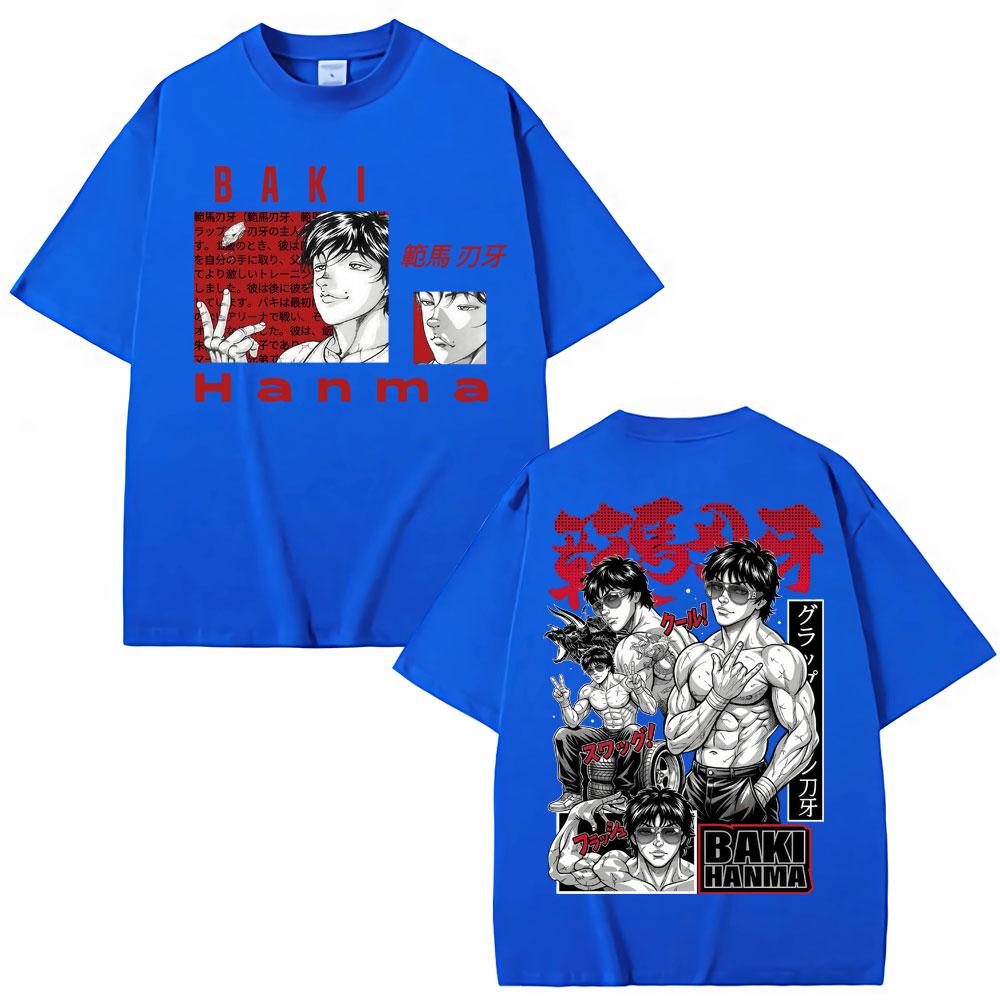 Anime Baki HaUnisex Harajuku T Shirts Vintage Unisexga Y2k Fashion T Shirt Unisex Women Oversized Cotton Casual Tshirt Streetwear Male