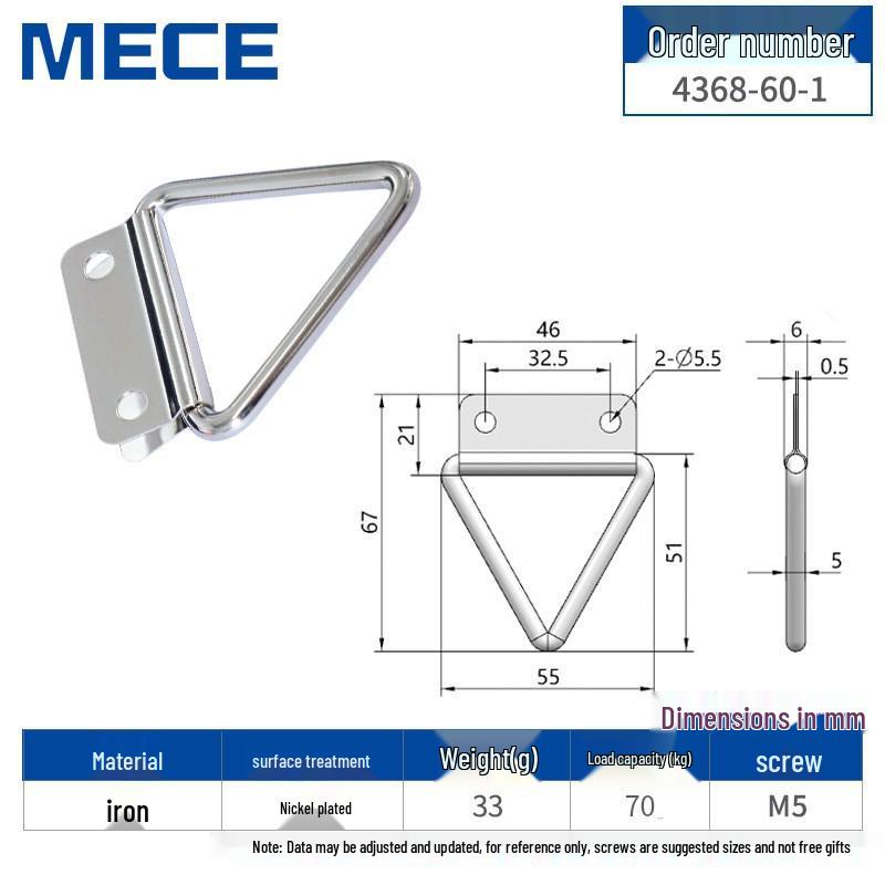 Heavy Duty D-Ring Truck Bed Tie-Down Hook with Triangle Latch