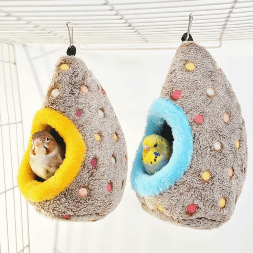 Cute Warm Egg-Shaped Bird Nest Fleece Breathable Bird Hammock Cozy Thickened Plush Birds House Pet Shop