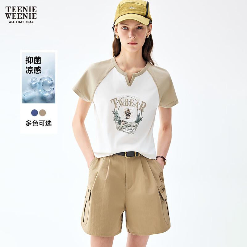Teenie Weenie Women's Bear Cartoon Letter T-shirt