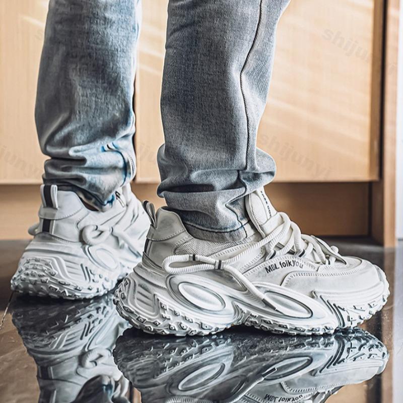 Fashion Men's Low Top Thick Soled Casual Sports Shoes 2025 Autumn Mesh Breathable Fashion Trend Versatile Non Slip Niche Chunky sneakers