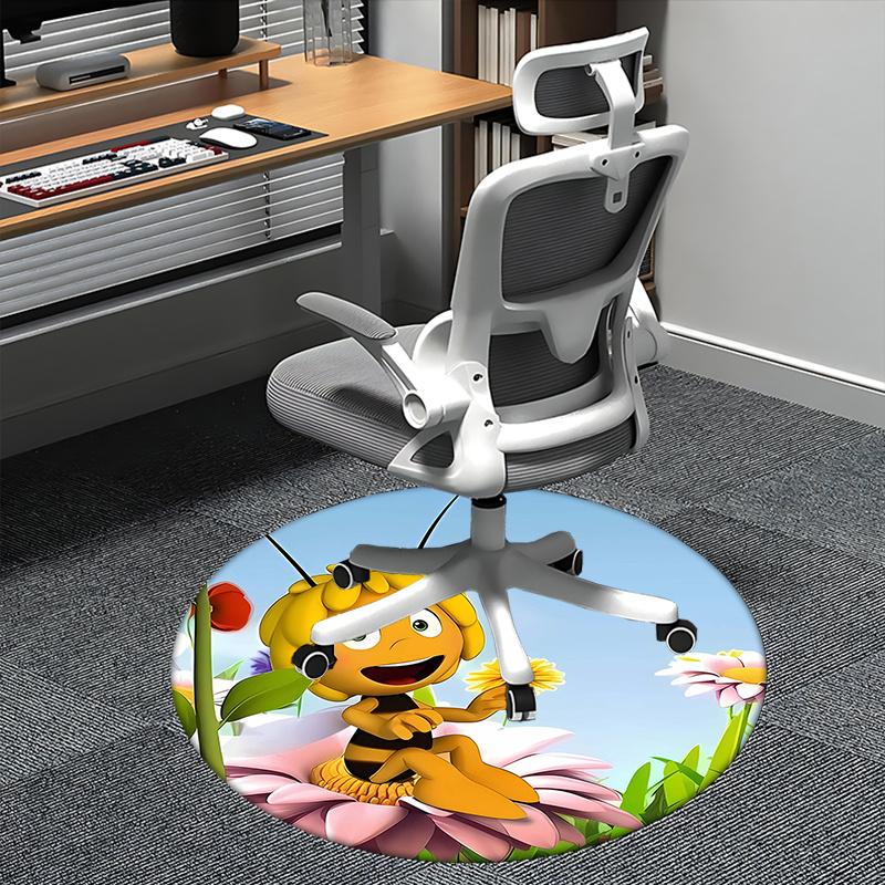 

Bee,Flower Chair mat Round Rug Office carpet,Non slip, Suitable for Living Rooms, Bedrooms Decor1205058a 80cm by 80cm