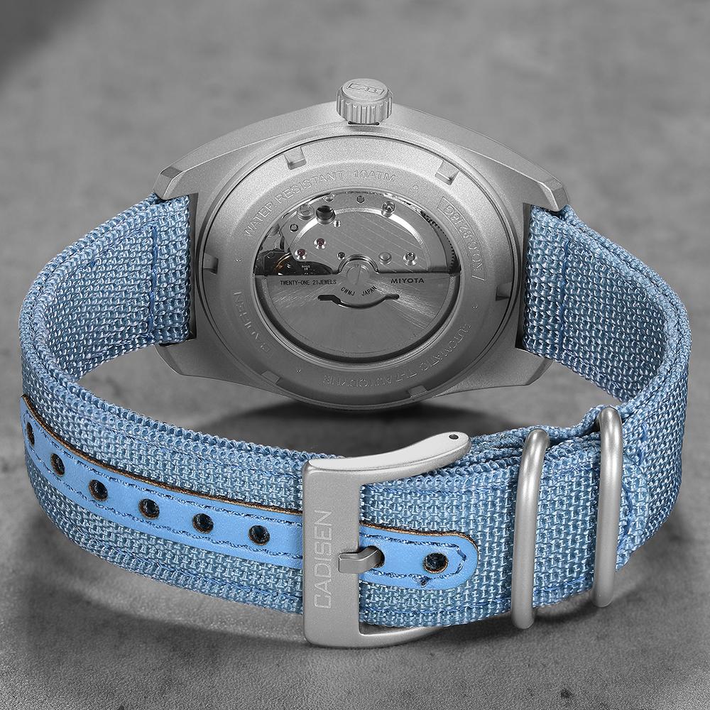 CADISEN TI-7 Autodyne NEUE Titan Automatische Mechanische Uhr Mann Leinwand Armbanduhr MIYOTA 8215 Leuchtende Wasserdichte Uhren