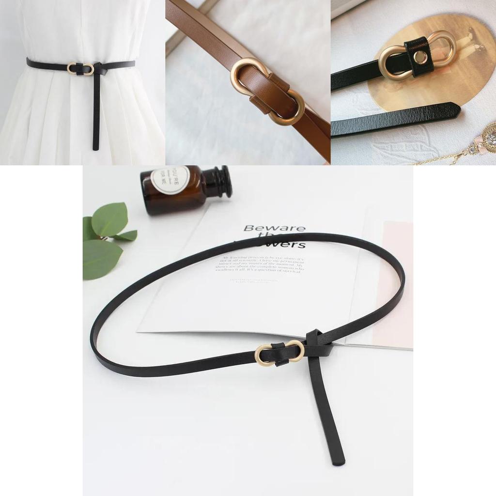 Stylish Women's Smooth Buckle Slim Waist Belt For Versatile Dresses And Denim