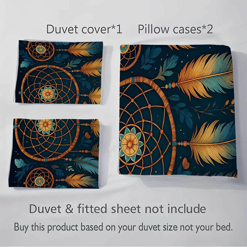 Factory Direct Sales Bed Three-Piece Set Dream Catcher Polyester Printing Quilt Cover Home Textile Pillowcase Quilt Cover Minimum Order