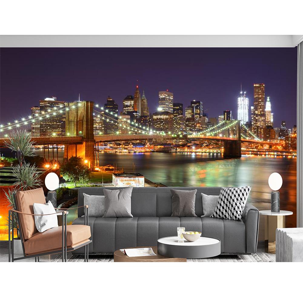 City View Wall Mural For Bedroom Modern Bridge City View Wallpapers Living Room Wallpaper
