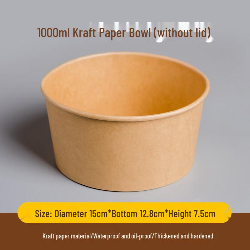 Kraft Paper Disposable Takeaway Bowl