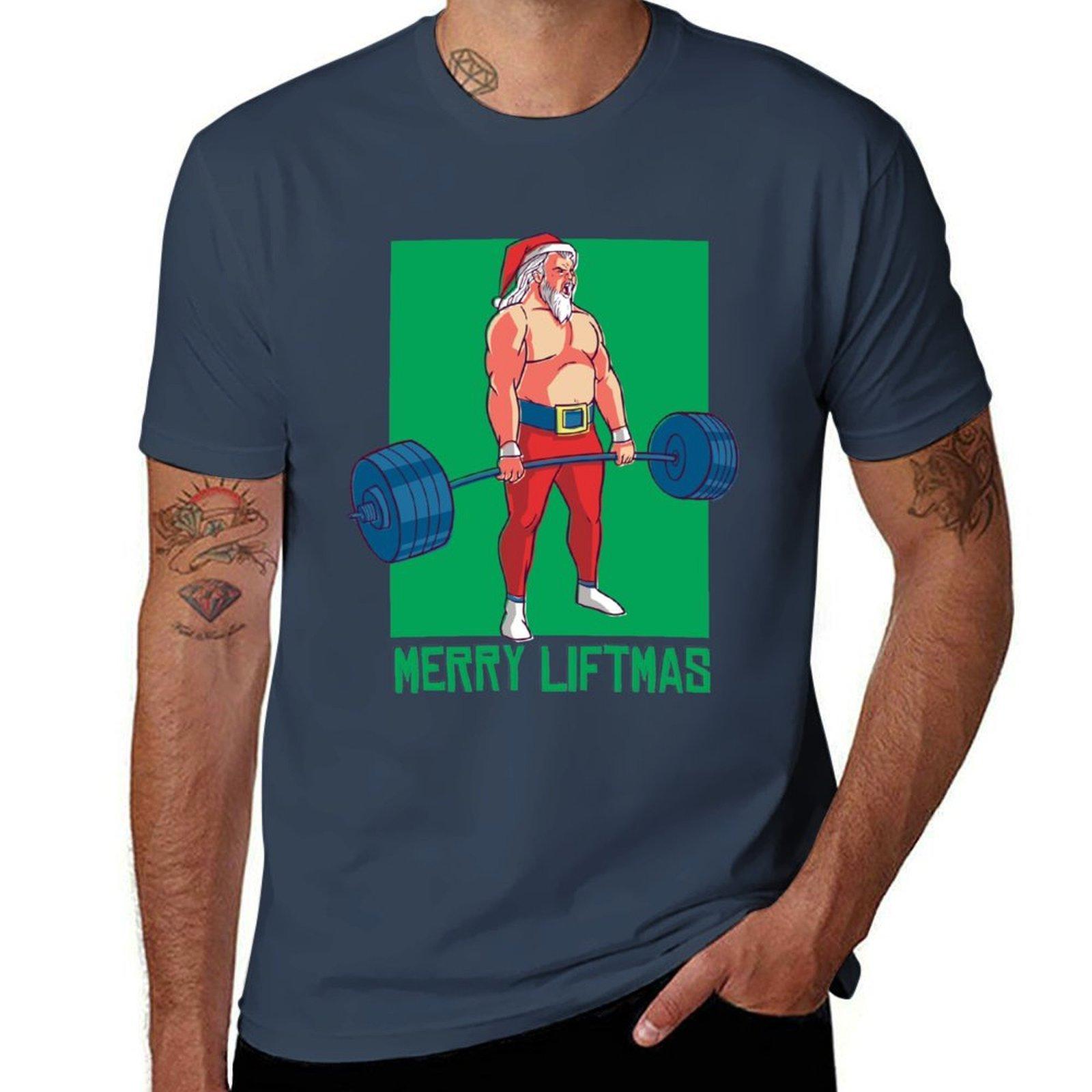 Merry Liftmas Santa Claus Fitness Tshirt Quick Dry Light Sports Tshirt S