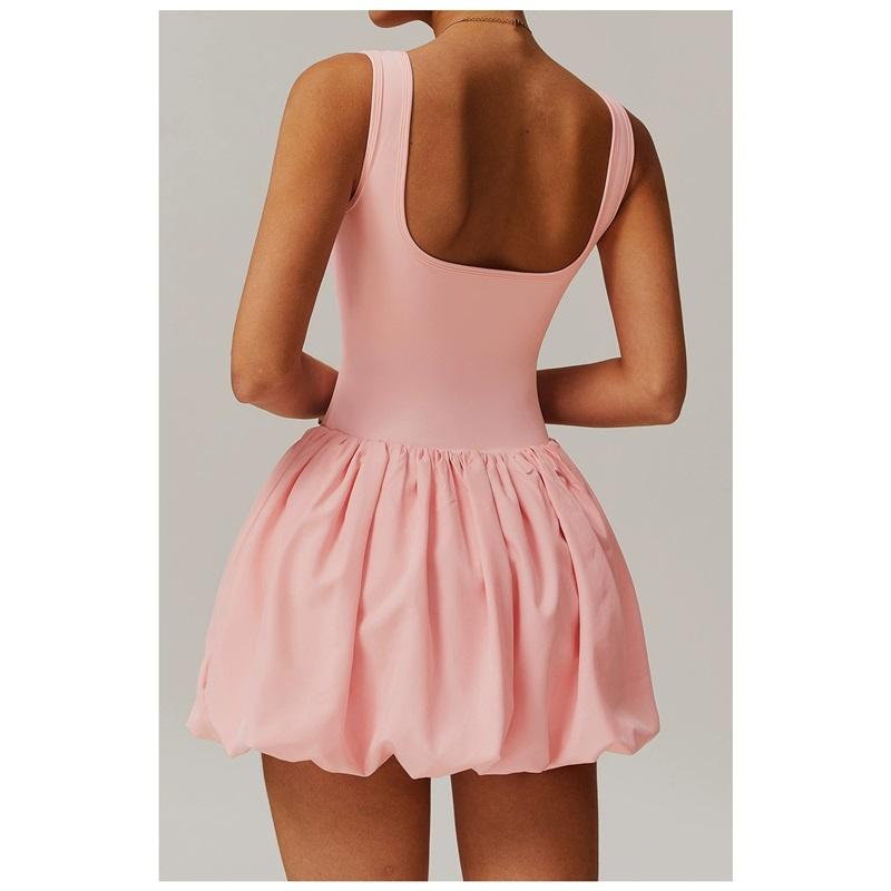 Damska sukienka sportowa zapobiegająca ekspozycji sukienka do biegania outdoorowa siłownia spódniczka tenisowa z kieszeniami sukienka baseballowa