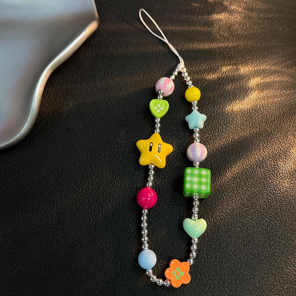 Colorful Beaded Phone Lanyard for Beach Travel Anti-Loss Wrist Strap Unique Design No Duplicates