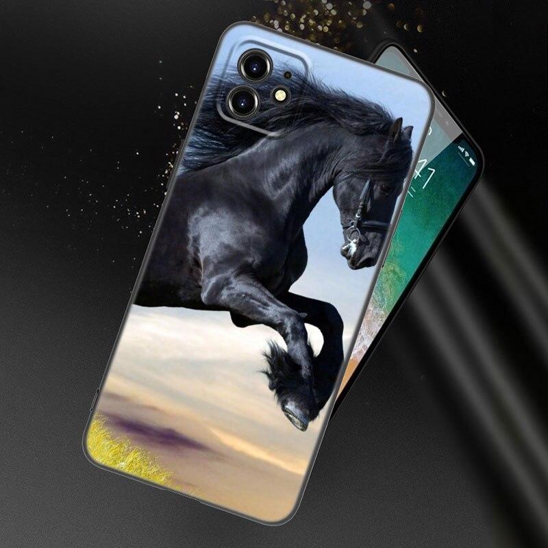 

Чехол для телефона Runing Animal Horse для Apple iPhone 13 12 Mini 11 Pro XS Max XR X 8 7 6S 6 Plus SE 2022 2020 5S 5 мягкий черный чехол iPhone 5 5S SE
