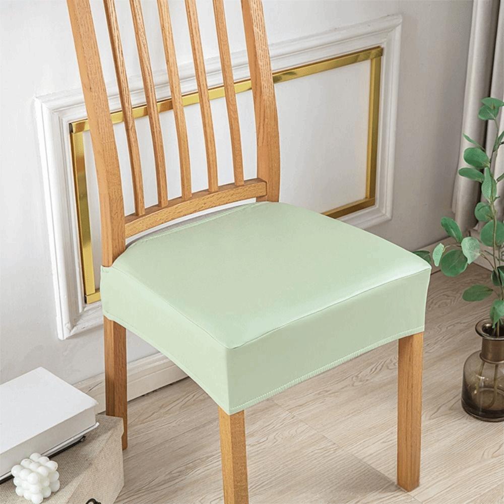 Square Shape PU Leather Chair Cover Oil-resistant Stretch Seat Cushion Cover  Dining Room