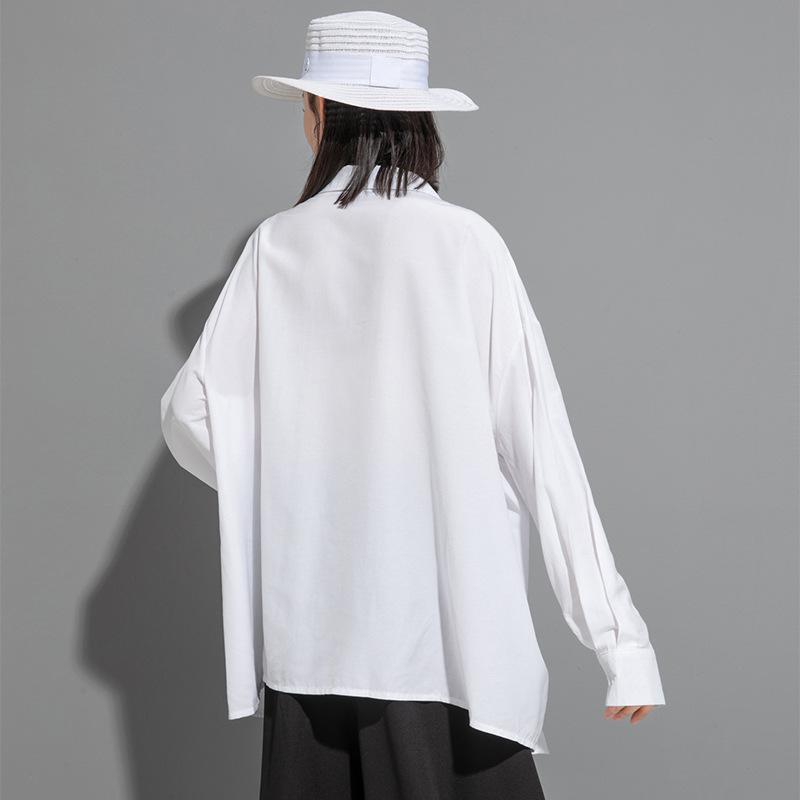 DIMANAF 2025 Women New Plus Size Loose Blouse Casual Shirt Oversize Jacket Basic Tops Tees Solid Fashion Coat