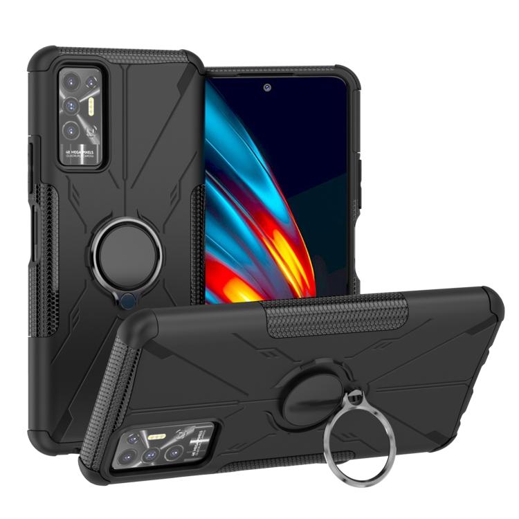 

Для Tecno Pova 2 Armor Bear противоударный защитный чехол для телефона из ПК + ТПУ с кольцевым держателем