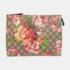 [Pre-Owned] GG Blooms Logo Canvas And Leather Clutch Bag Large - Very Good #184M48X