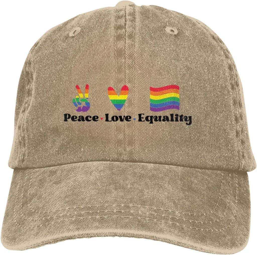 Peace Love Let Your True Color Shine Denim Baseball Cap Golf Dad Hat Adjustable Original Classic Cap Hats Men Women