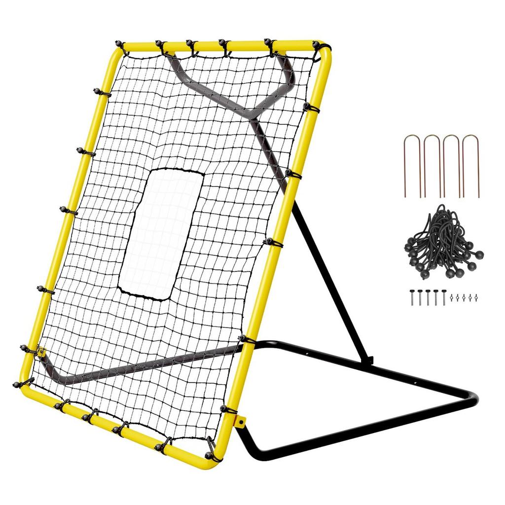 Baseball And Softball Rebounder Net, 4 X 4.5 Feet PitchBack Baseball Nest for Pitching and Fielding Training, Pitch Return Trainer Rebound Net with