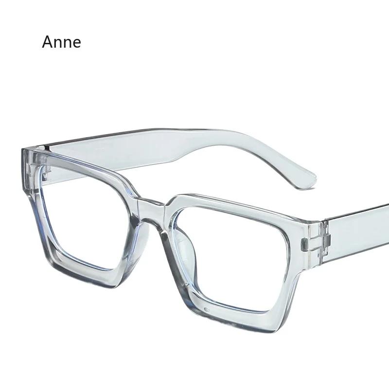 Thick Edged Square Computer Eyeglass Women Men Anti Blue Light Plain Glasses Vintage Colorful Oversized Optical Eyeglasses