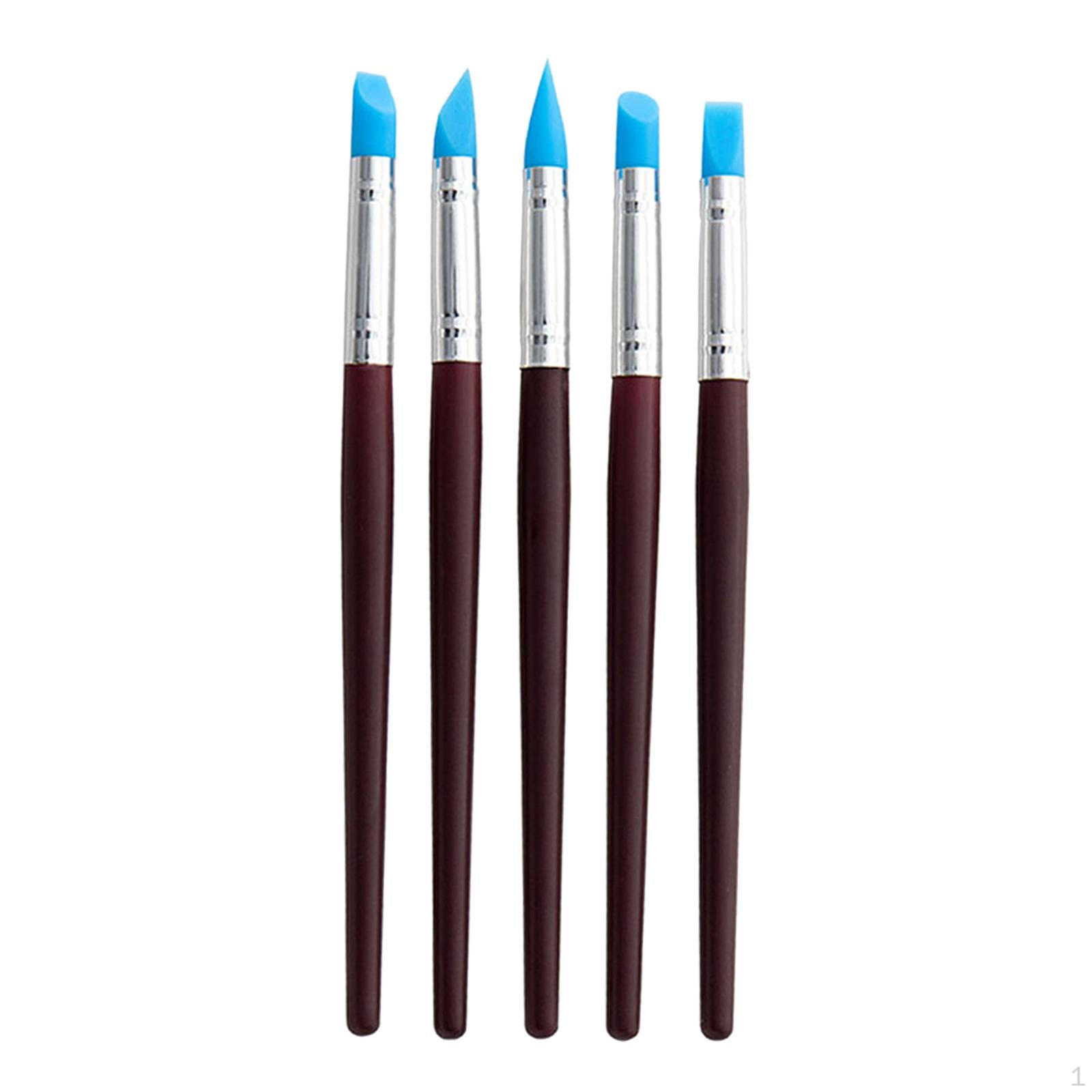 5x Polymer Clay Tools Set, Silicone Sculpting Tools, Rubber Craft Pen Brush Modeling
