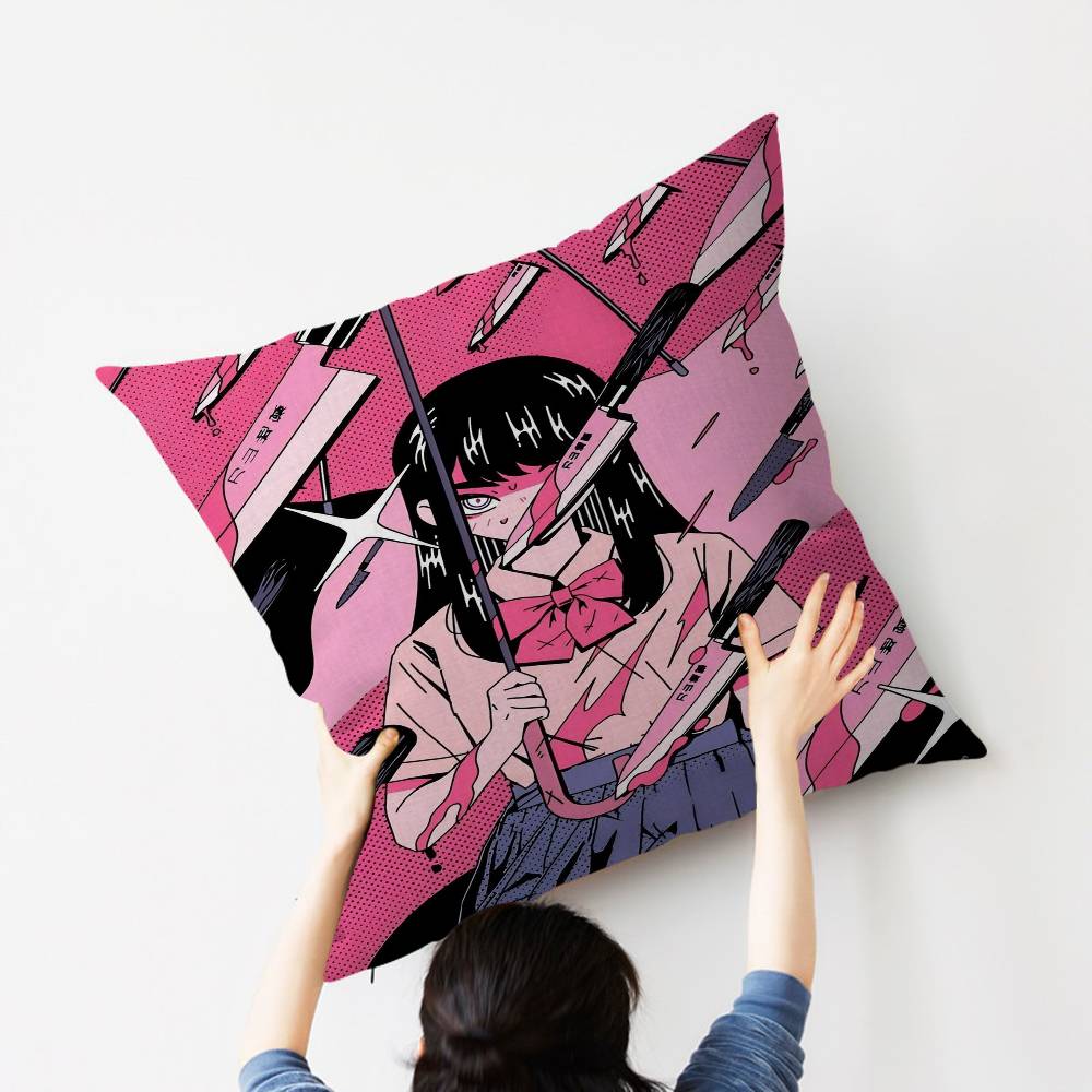 Ins Japanischer Anime Kissen Geschenke Heim Büro Einrichtung Schlafzimmer Sofa Auto Kissenbezug Hülle 45x45cm