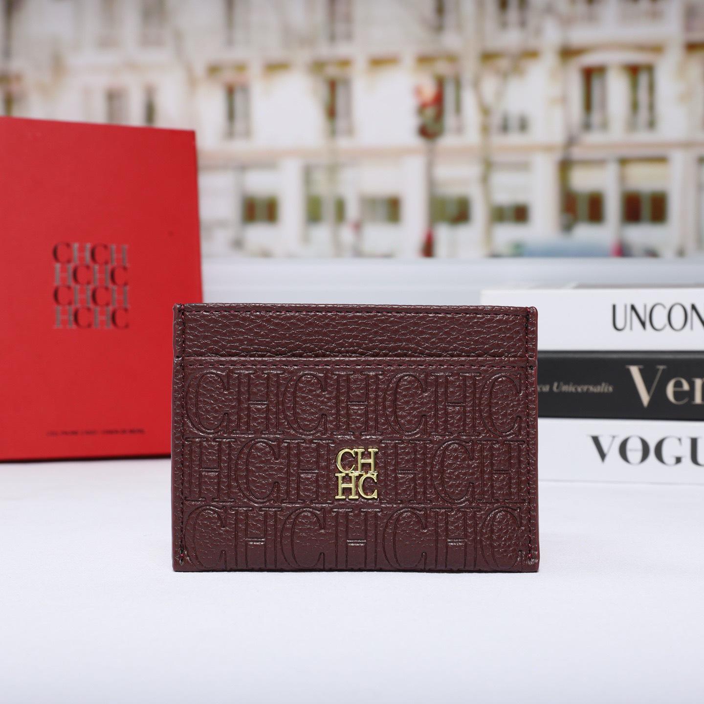 CHHC Unisex Fashionable Coin & Card Holder - Genuine Texture, Letter Design, Classic Style 11cm x 8cm x 0.5cm; 80g
