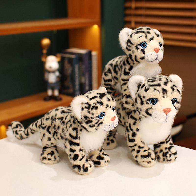 38/48cm Realistic Snow Leopard Plush Toy Stuffed Animal  Cute Companion Decor  Soothing Cuddly Doll  Perfect Graduation Gift
