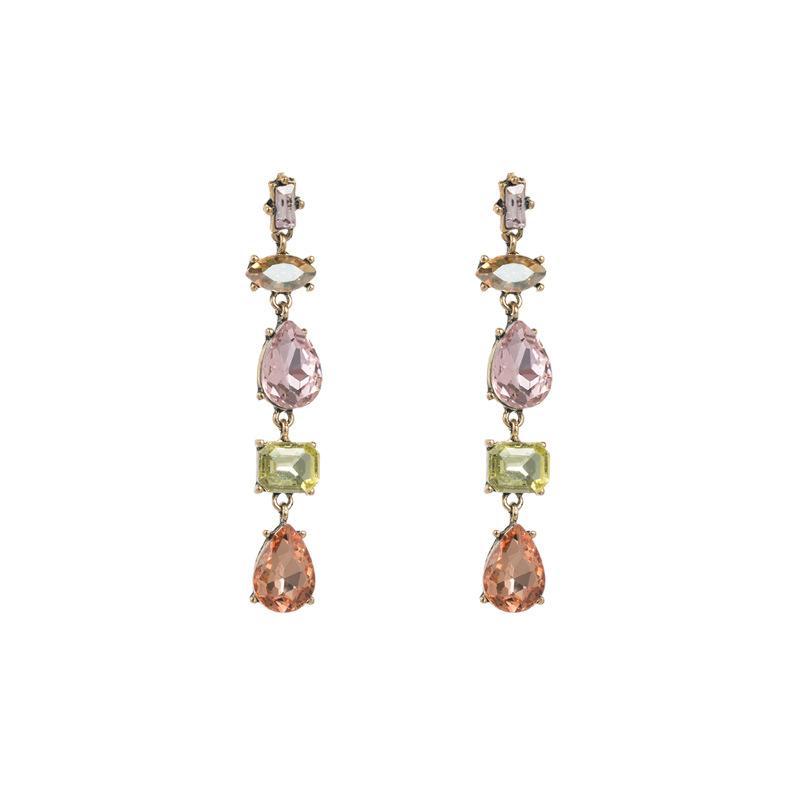 Women's Drop Earrings Simple Multi Layer Alloy Crystal Geometric Quality Premium Earrings