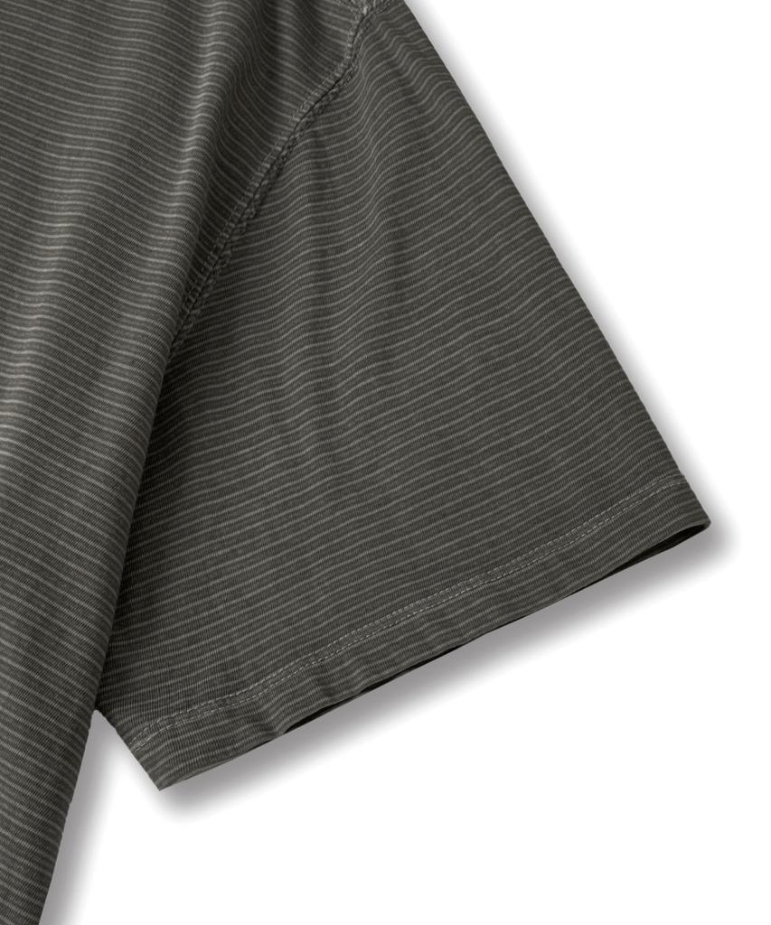 ASP Pigment Dyed Stripe Short Sleeve T-Shirt - Mid Grey