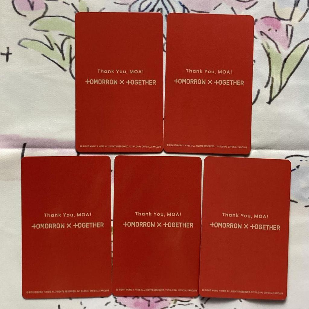 [USED] TXT moazone Japan Concert FC Bonus Fan Meeting Trading Cards (5 pieces)
